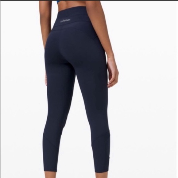 Lulu🍋 Navy Super High Rise New Ambition Tight - Picture 5 of 10